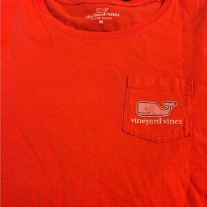 Vineyard Vines Bright Red Tee with Pocket